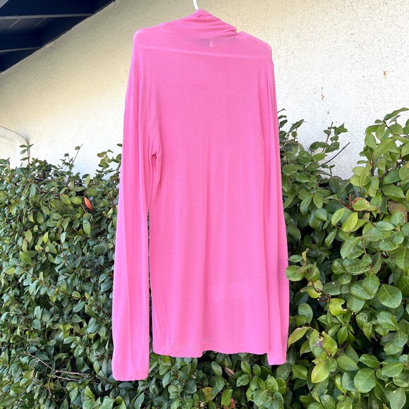 Pinko Top NWT Pink Logo Long Sleeve Turtleneck Modal Size X-Small fits Small - Picture 5 of 7